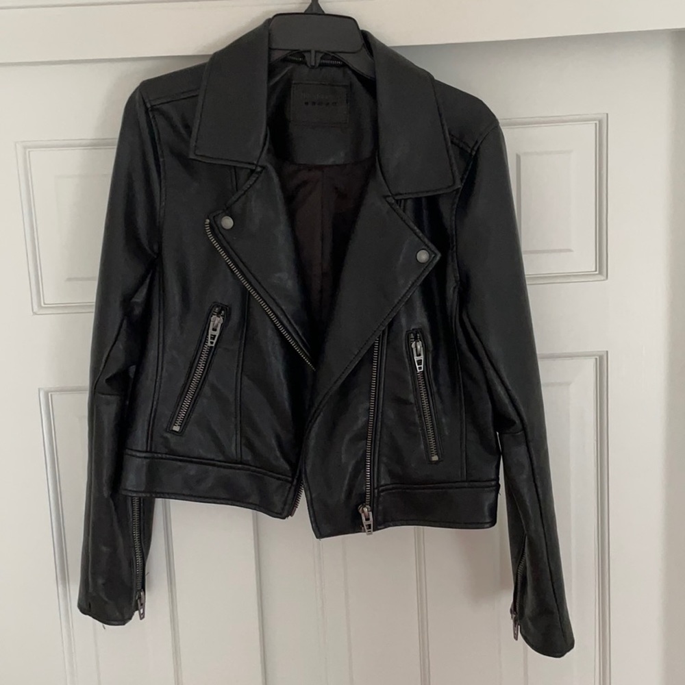 Faux leather blank nyc jacket